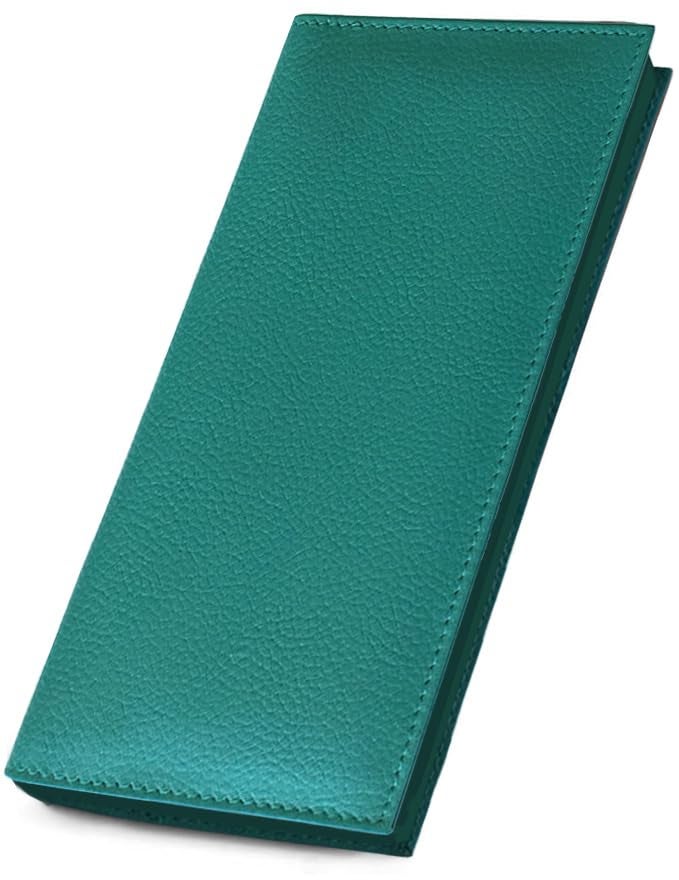 123 Cheap Checks Teal Basic Genuine Leather Checkbook Cover For Men & Women - Image 1